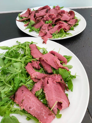 Pastrami selber machen Rinderbrust Sandwich Belag